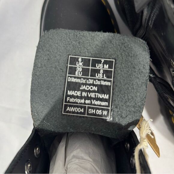 DR MARTENS JADON PLATFORM BOOTS IN BLACK LEATHER SMOOTH SIZE 8L NWT - Picture 6 of 8